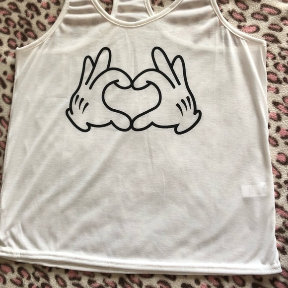 Tops - NWT I Heart You White Tank
